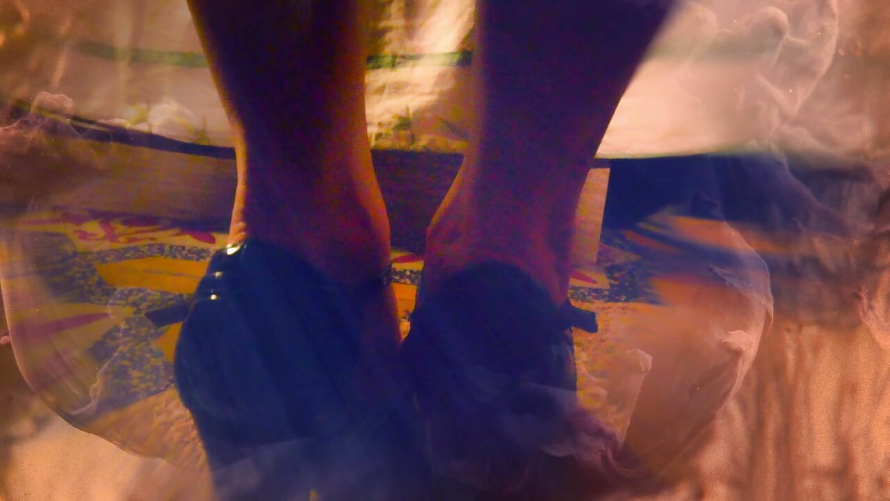 Slave hard cock rubbed all along my soft legs just after an oiled up handjob