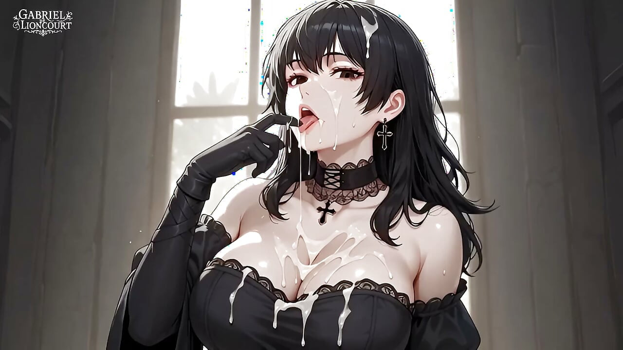 Goth Girl Fan Fucks Rockstar Backstage  - Hentai