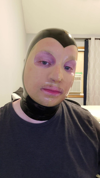 Cum Training Continues: Another Big Load, Latex Hood