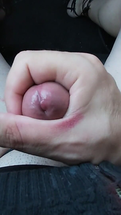 Dirty sissy CD Finally Cums in the car and eats her own Cum load a Car solo masturbation video | Clip 1