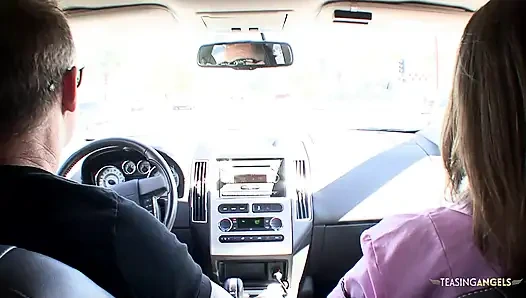 Picked up babe gets her pussy eaten before riding a hard cock