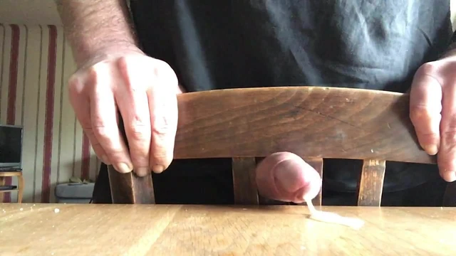 Fucking a chair and cum on table
