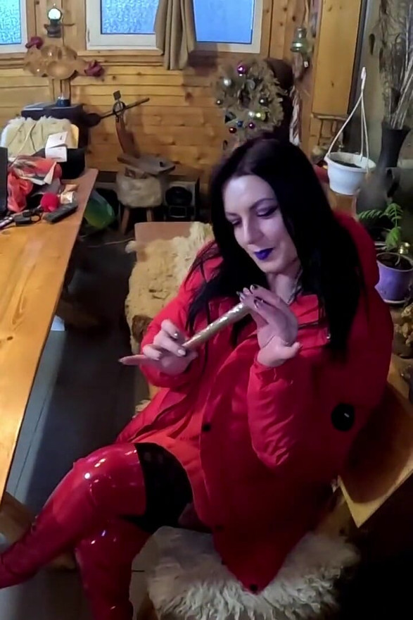 Cigar Blowjob & Ripped Pantyhose - Pussy Massage & Cum on My Downjacket