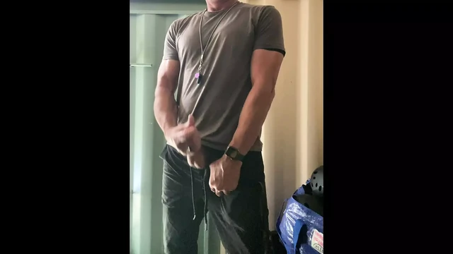 JockDad87 Shoots a Load of Cum All Over the Equipment Closet