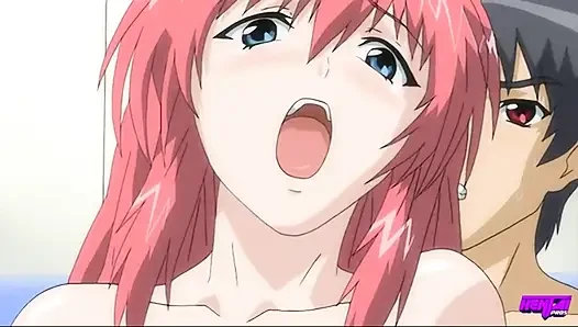 HENTAI PROS - Hitomi’s Jealousy Turns To Pleasure As She’s Double-Stuffed, And Creampied By Akitoshi And Mina