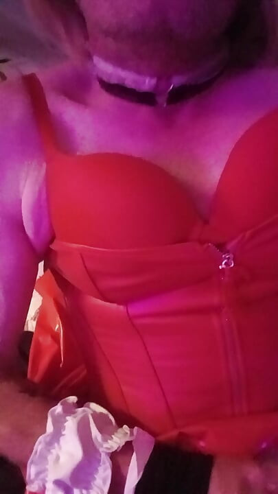 Panty boy trying ted leather and latex