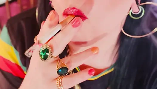 British Mom Tina Snua Double Pumping A Cigarette - Smoking Smoker Smokes OMI OME Drifting