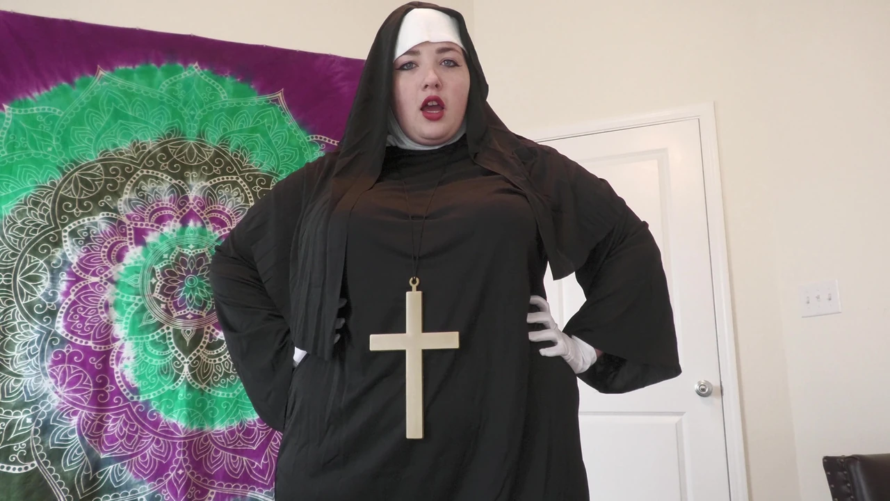 BBW Nun Walks In On You Jerking Off (She Helps)