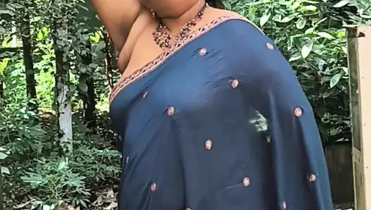 Desi mädchen oben ohne, sexy fotoshooting in blauer salwar, nach dem shooting bild