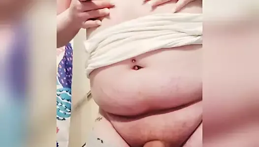 (OF) TSCB Chubby Small Dick Ginger TS Cums In Bathroom