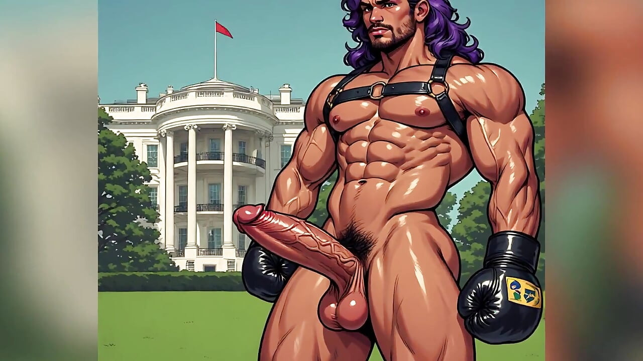 Handsome Muscular Men with Big Cocks Outdoors (ai Art)
