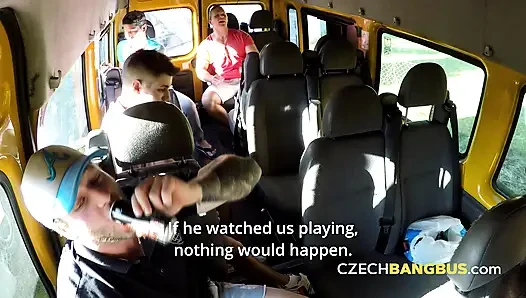 Tasty bukkake with a hairy MILF (Czech Bang Bus)