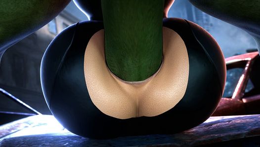 Hulk fickt den köstlichen runden Arsch von Natasha - 3d Hentai unzensiert (riesiger Monsterschwanz anal, grob anal) von Saveass