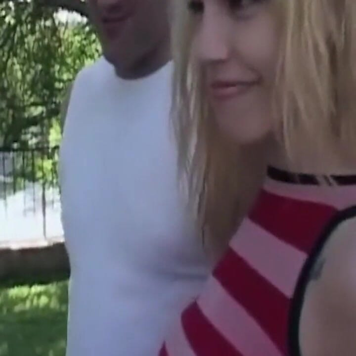 Tattooed Blonde MILF Slurps Thick Cock Outdoors with Brunette