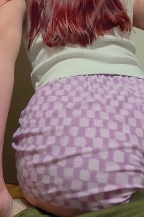 Horny White Girl Bouncing Ass in Pj Shorts POV