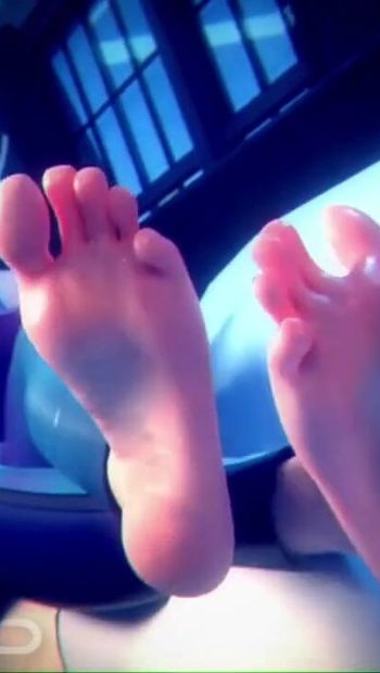 Nohy šlapání 3D animace nohy polibek chlapa.