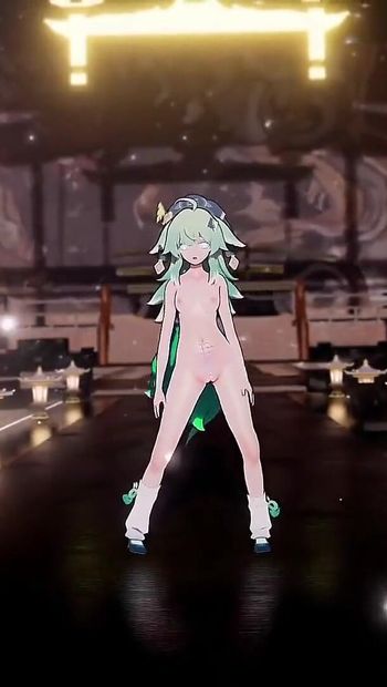 Honkai Star Rail Mmd Hit och Run Huohuo naken dans Hentai Mmd 3D Emerald Tail Color Redigera Smixix