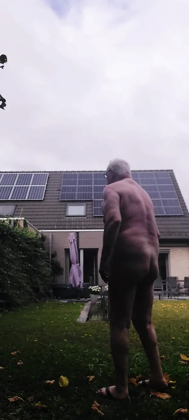 Small dick in a windy garden