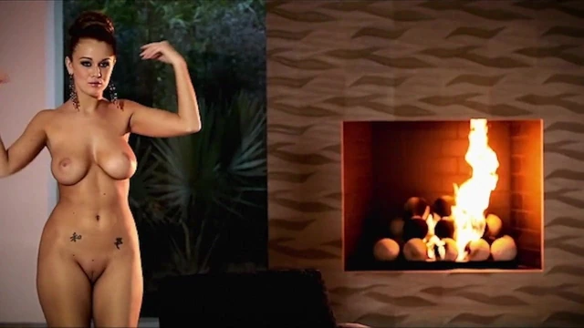 FIRE - busty redhead striptease dance