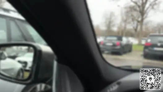 Public Parking Lot Handjob Next to Stranger and Bus Cum Finish