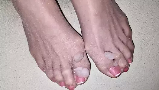Cum on pearl france toenails nylon