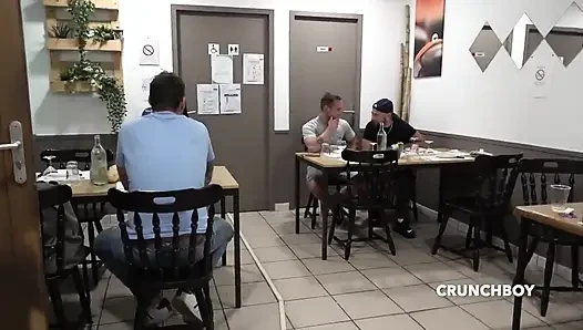 Straight boy fucking a gay in restaurant