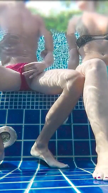 Powerful moment from "This Blonde Made Me Cum in a Public Pool!"