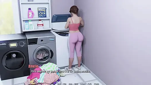 Massaging Japanese Stepmom Boobs While She Doing Laundry Dryhumping Her Big Ass