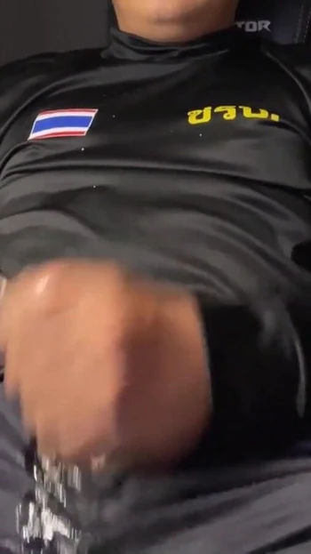 Stunning moment from "Thai uniform jerking off after work #3"