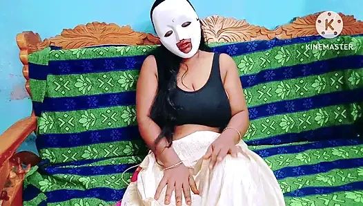 Tamil Teen horny girl solo masturbating with wooden roller stick - tamil dirty talk with loud moaning