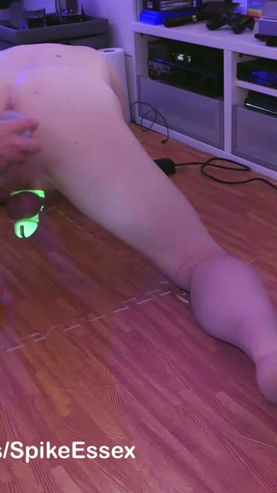 Locked In Glowing Chasity And Getting Ass Fucked With Big Dildo | Clip 1
