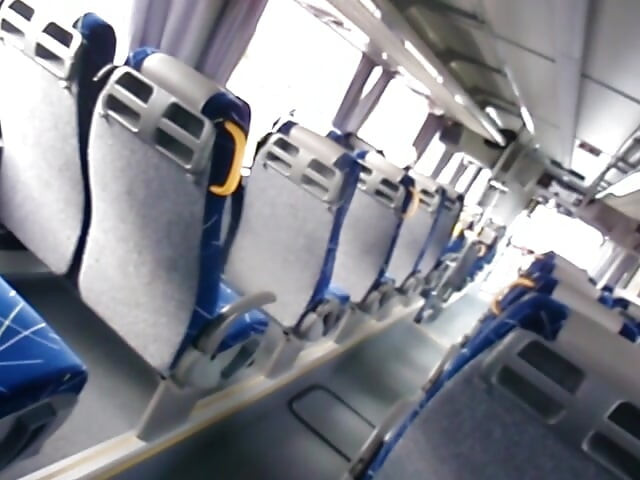 Me cum on the bus soaking seat with sperm