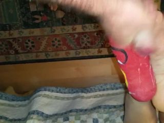 footjob cumming on my wifes soles with socks