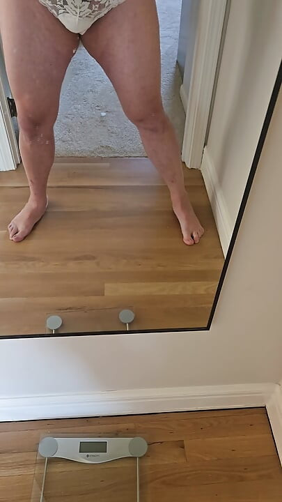 White Lacey Panties Pad Tease
