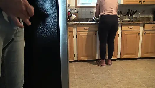 Stepmom Almost Caught Me Masturbating And Ejaculating On Her Big Ass