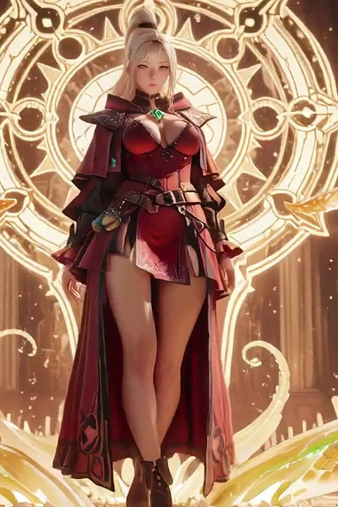 Red & Black Armor Witch! Forbidden Casting in the Gothic Library.