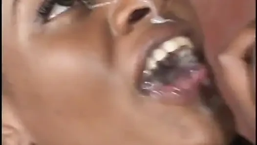 Ebony beauty gets her ass drilled and mouth creamed by big black cock