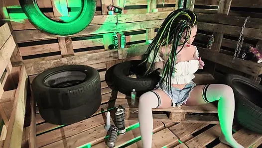 Oil tease on my big ass and tits