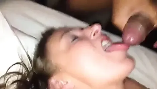 Wife Drinks BBC Cum While Hubby Films
