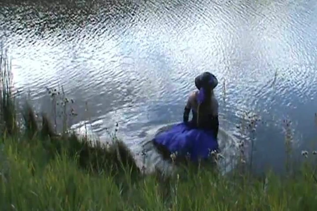 purple dress n crinoline