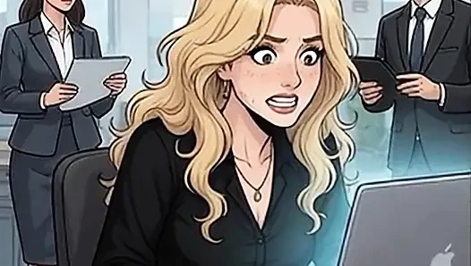 Spicy Cassandra has fun inside office