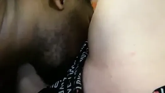 Woke up Ex devouring that pussy, panties to the side