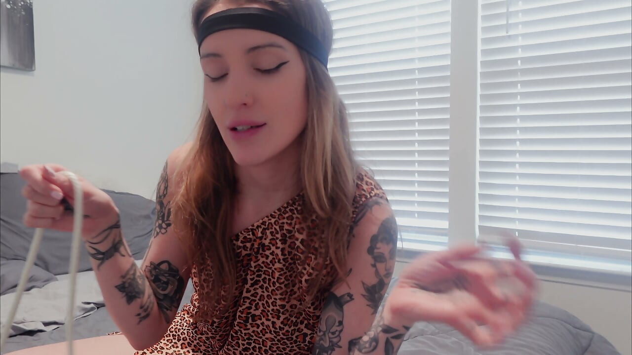 Sutton's Primal Cavegirl Self Bondage Fantasy 4K POV Restraint Thrills Awaits!