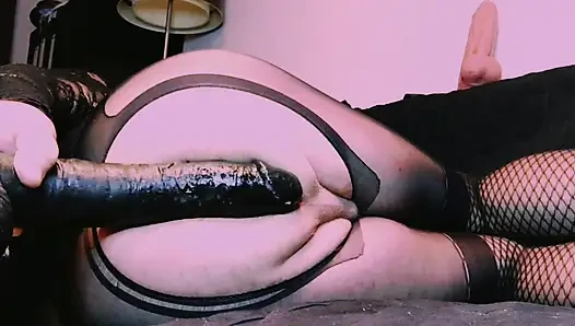 I'm training my sissy pussy with BBC dildo