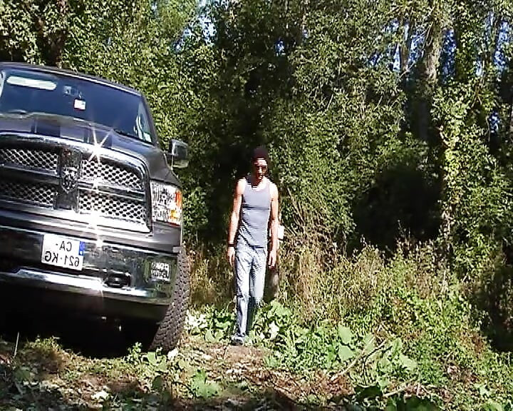 Cute French doll eats cum after hard anal fuck in the woods