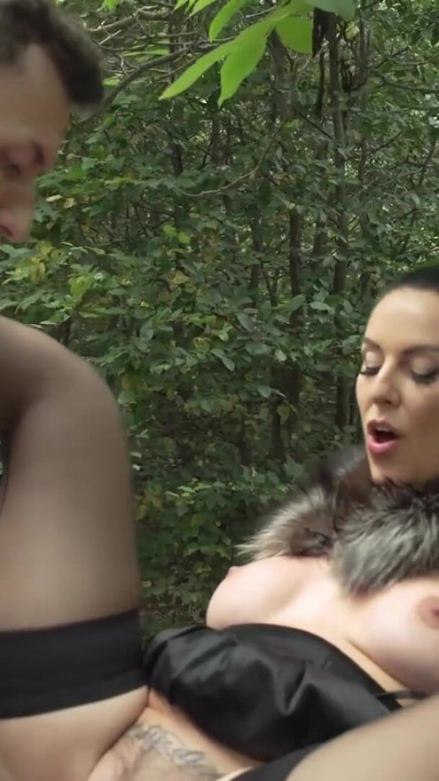 MATURE4K. Brunette on high heels seduced a young guy in the woods and fucked in public | Clip 3