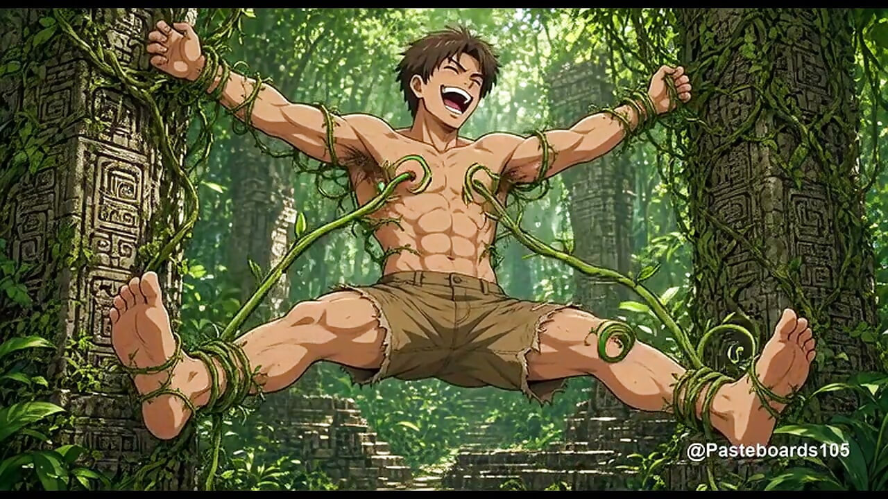 Caught By The Jungle Temple Vines - Ribs And Bare Soles (2D Anime)