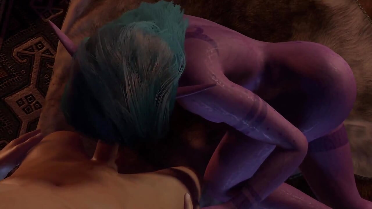 Une elfe de nuit dans Skyrim, branlette et pipe - parodie porno 3D de Skyrim