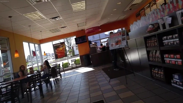 CandieCane - pissing in a dunkin donuts bathroom
