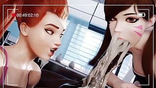 Overwatch Dva Deepthroat Black Cock Huge Cumshot Brigitte Sucking Big Balls